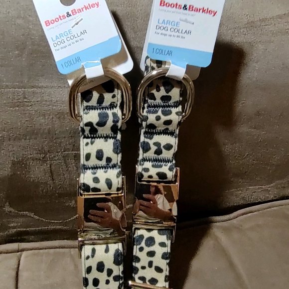 Boots and Barkley Dog Dog Collarsboots Barkleymetal Buckle Largeanimal Print Two New Collars